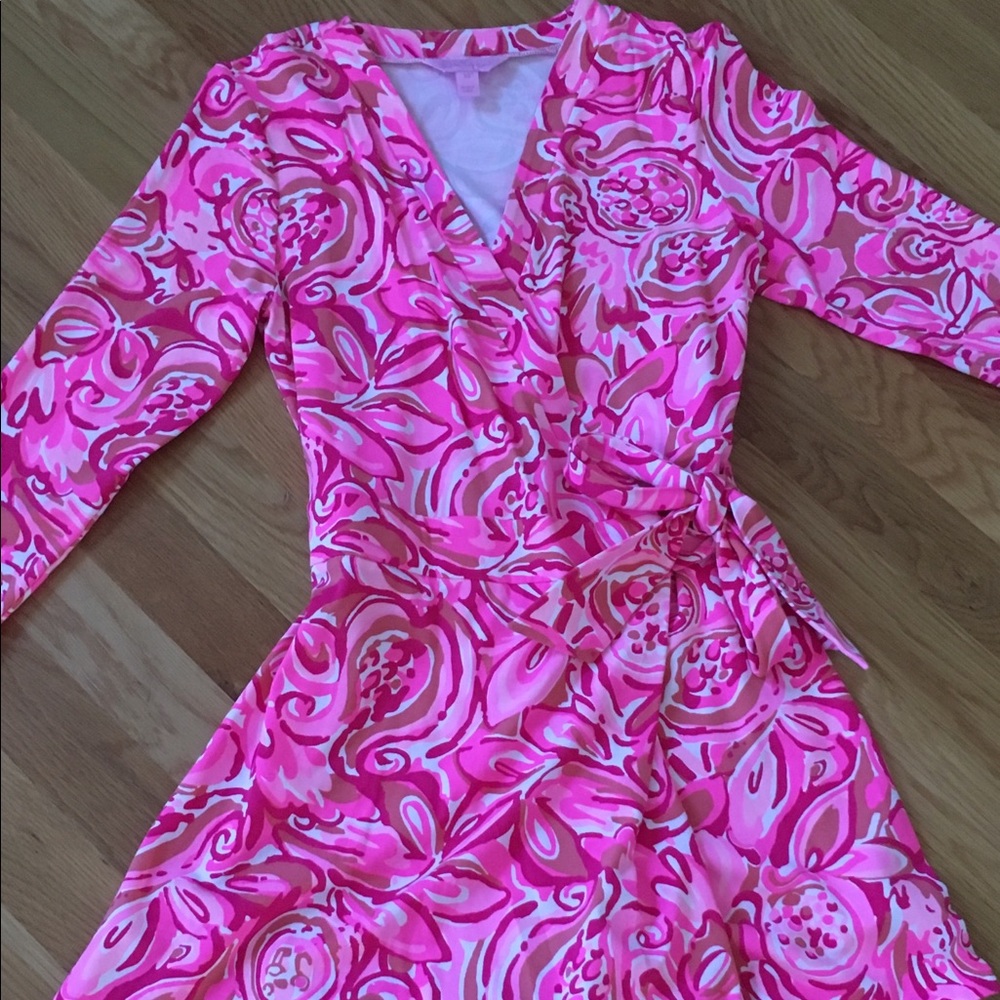 Lilly Pulitzer Karlie Wrap Romper Mango Salsa